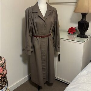 Vintage Classic Brown Maxi Trench Coat Size M